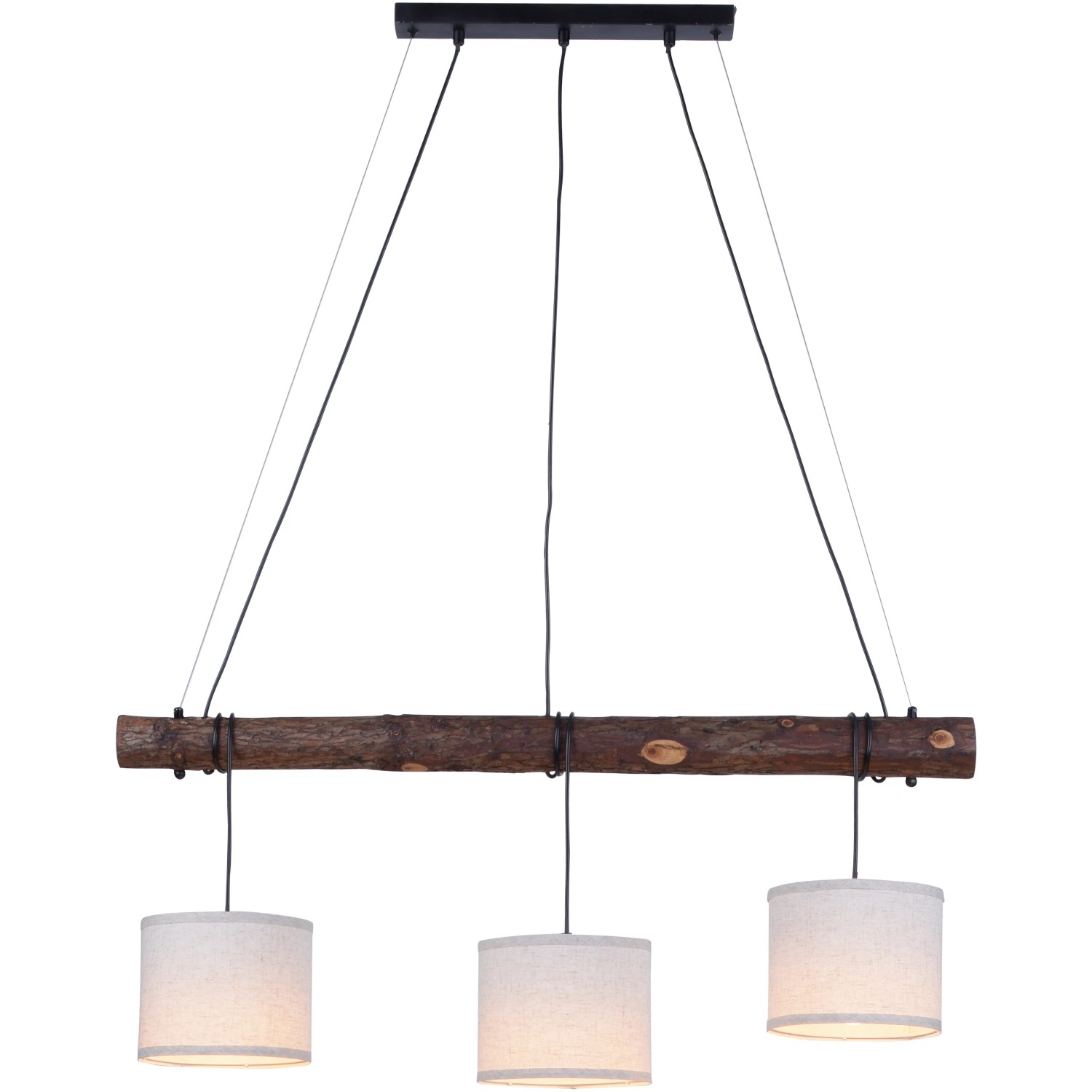 E-shop Just Light. Závesné svietidlo Bark, 3xE27, dekor dreva, 100 x 120 cm