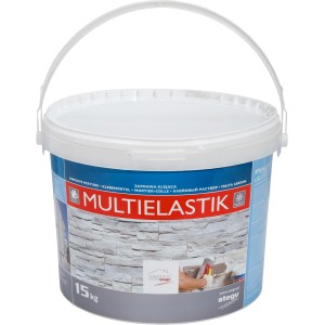 Vedro lepidla na obklady Stegu Multielastik, 15 kg, na obklady a kamenné obklady.