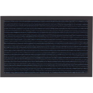 Čistiaca rohožka Jade Blue z kolekcie ASTRA, 60x80 cm. Rohožka s modro-čiernym pruhovaným vzorom.