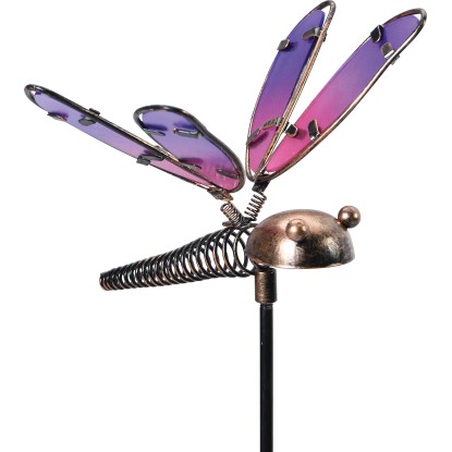 Záhradný zápich vážka, fialový, 95 x 15 x 20 cm
