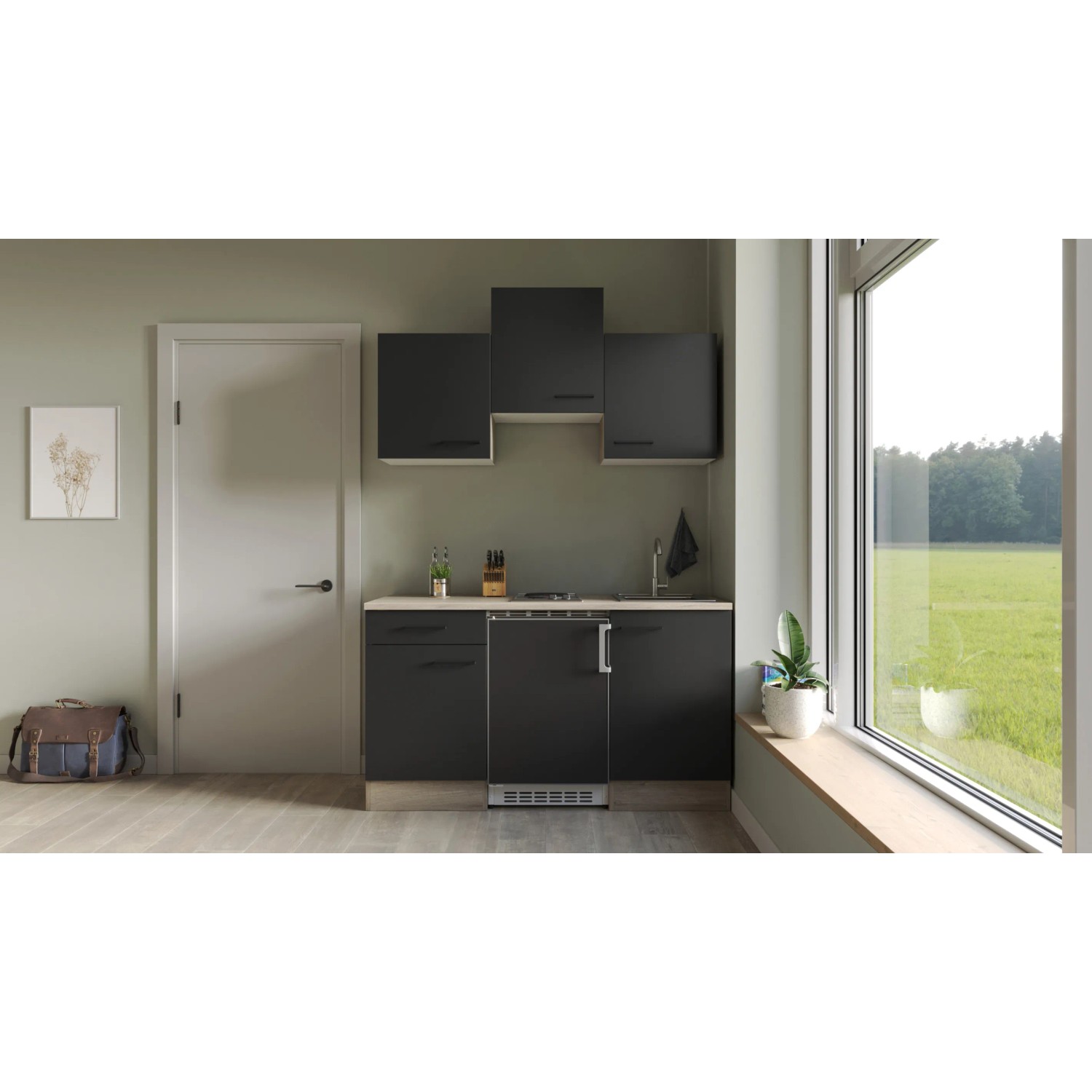 E-shop Flex-Well Kuchyňa Capri 150 cm/typ 1 - chladnička/varná doska