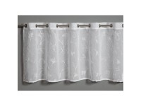 Bennetti Vitrážová záclona s otvormi, kvetinové úponky, biela 135 x 50 cm