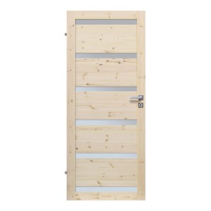 Svetlé drevené interiérové dvere so sklenenými vložkami pre moderné bývanie.