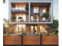 MEGACORP Dizajnové plotové pole VERTIKÁLNE BUBLINY cortenová oceľ 900 x 900 mm