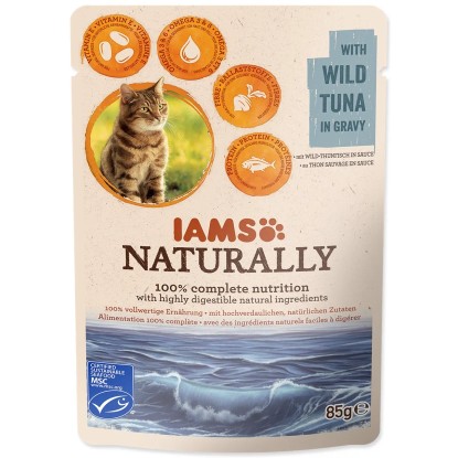 IAMS Kapsička Naturally Adult s tuniakom v omáčke 85 g