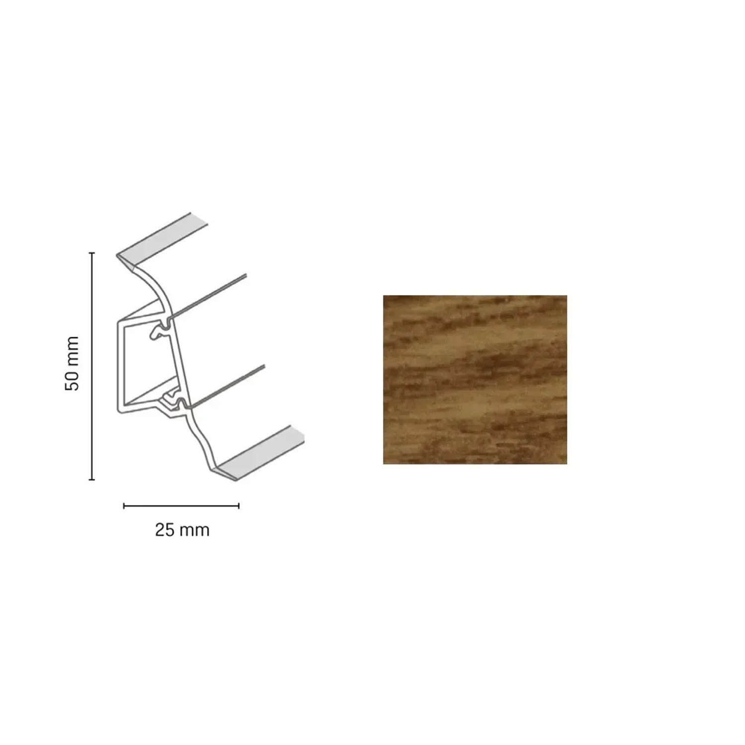 E-shop Döllken Profiles Lišta SLK 50 2124 dub vínny 50 x 25 x 2500 mm