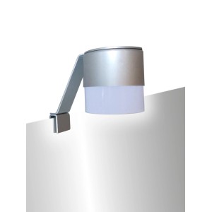LED klipové svetlo Top Light 16,5 cm na montáž na zrkadlo, strieborné.