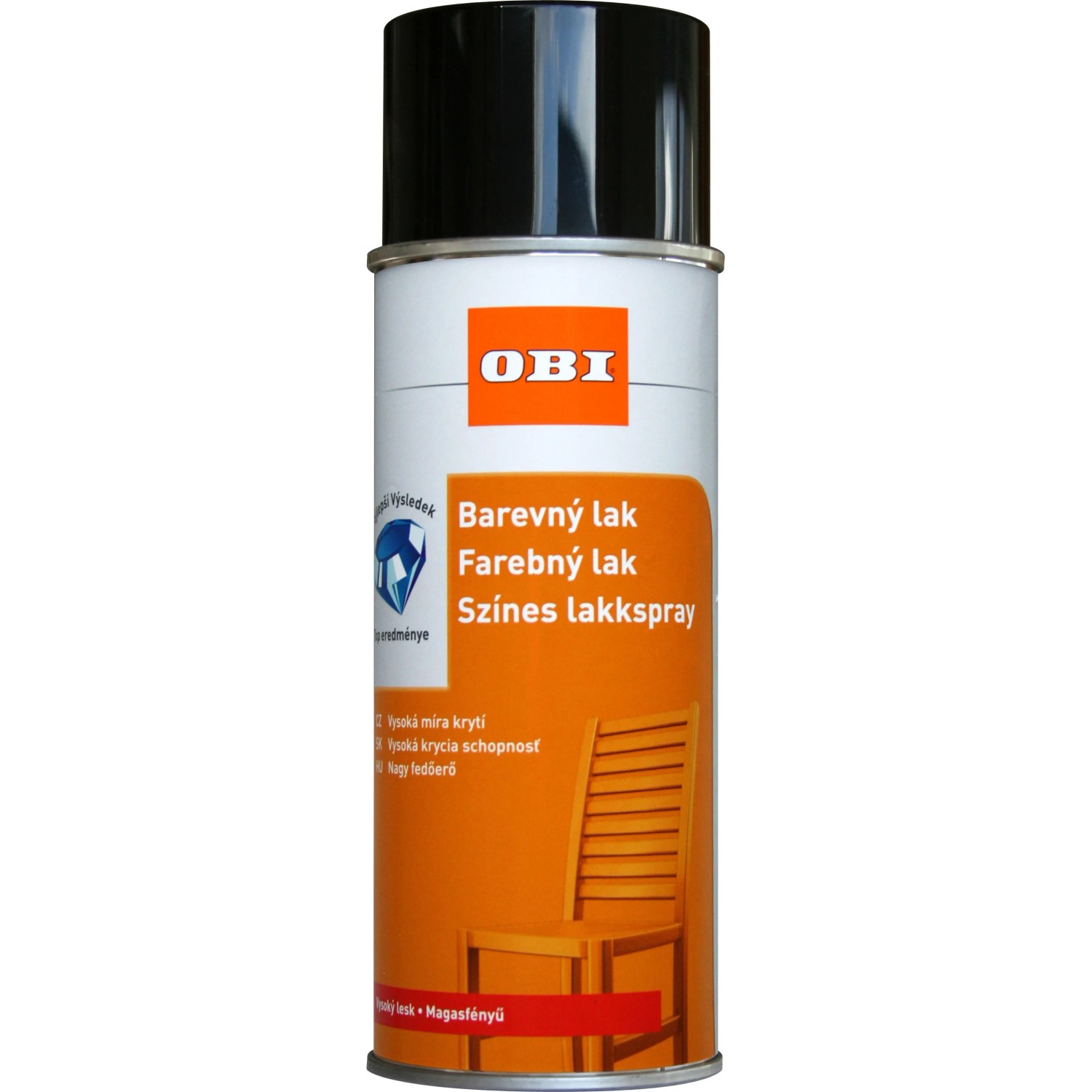 E-shop OBI Lak v spreji vysoko lesklý RAL 9017 dopravná čierna 400 ml