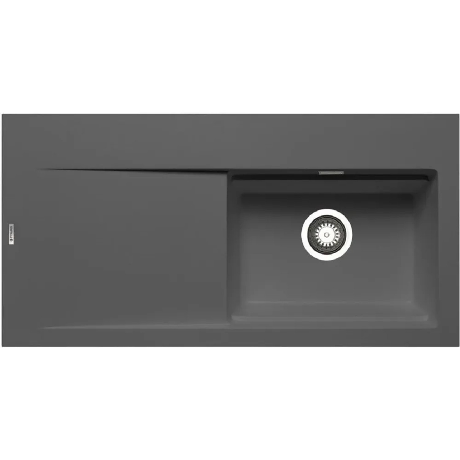E-shop Pyramis Granitový drez s odkvapkávačom Tekton 1B 1D RH, iron grey, 100 x 51 cm