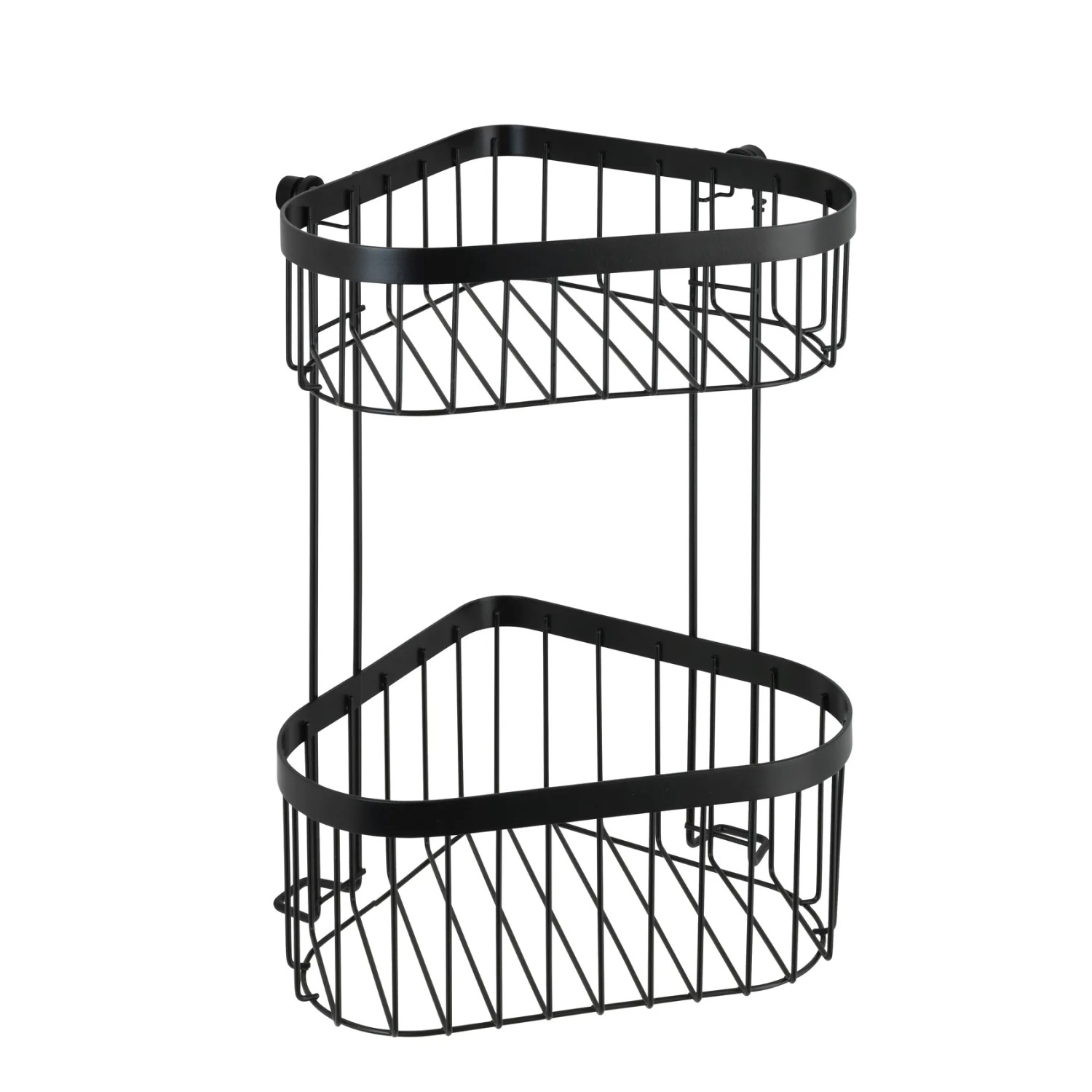 E-shop Wenko Rohový kúpeľňový košík 2poschodový Classic Plus Black, 23,5 x 33 x 18,5 cm