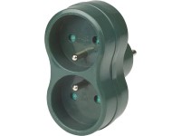 Rozbočovacia zásuvka zelená 2x 2P + PE Rozbočovacia zásuvka zelená 2x 2P + PE