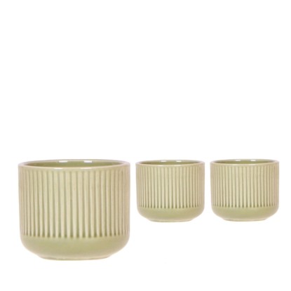 Keramický obal na kvetináč "Flare Green", pr. 6 cm