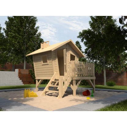 Weka Detský domček na hranie Tabaluga Lotti, prírodný, 214,5 x 223,5 x 216 cm