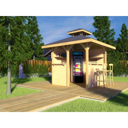 Weka Altánok 651 veľ. 1 s vetracím otvorom, bez šindľov, 294 x 294 x 275 cm