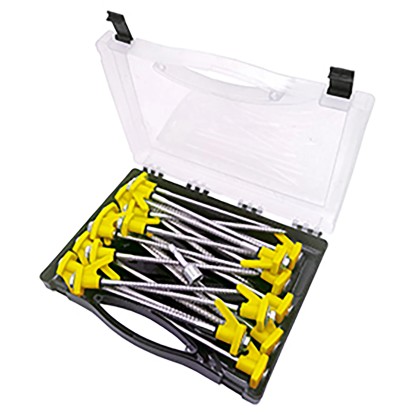 Happy People Súprava skrutiek na kempovanie, 20 ks + adaptér