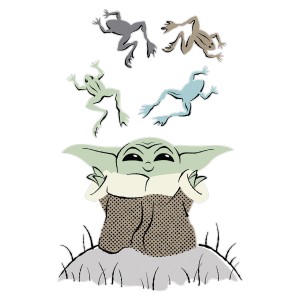 Komar Deco-Sticker: Star Wars The Mandalorian Grogu so žabami, dekorácia na stenu.