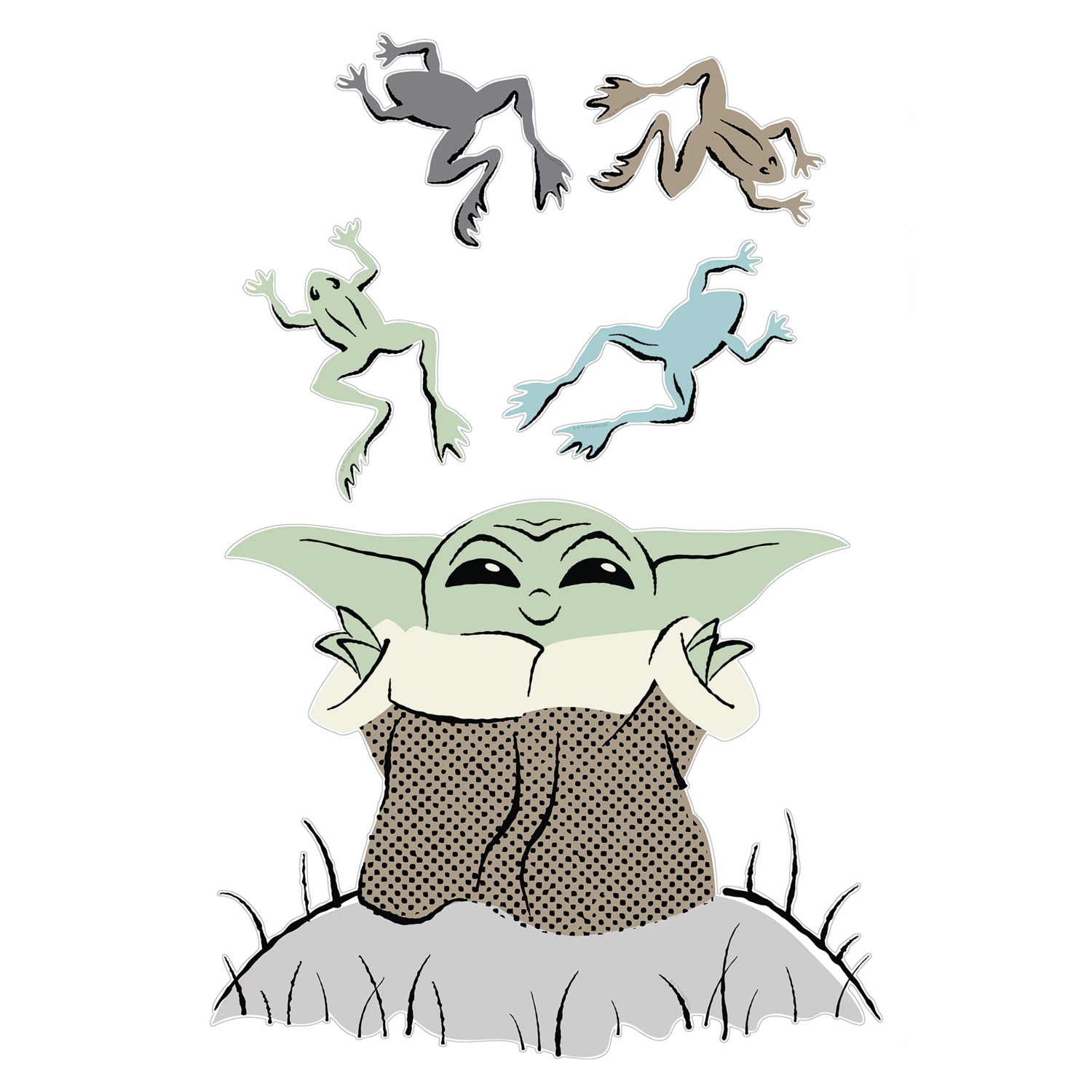 E-shop Komar Samolepka na stenu SW Mandalorian Grogu Enchanted Frogs 50x70 cm, 5dielna