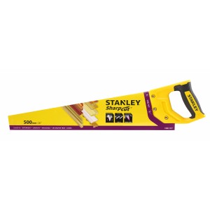 Ručná píla Stanley SharpCut, žltá rukoväť, 500 mm pílový list na drevo, laminát a ďalšie.