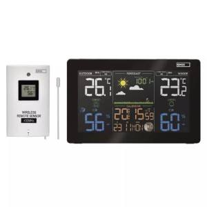 Digitálna meteostanica t.b.t. s vonkajším senzorom pre vnútorné a vonkajšie použitie.