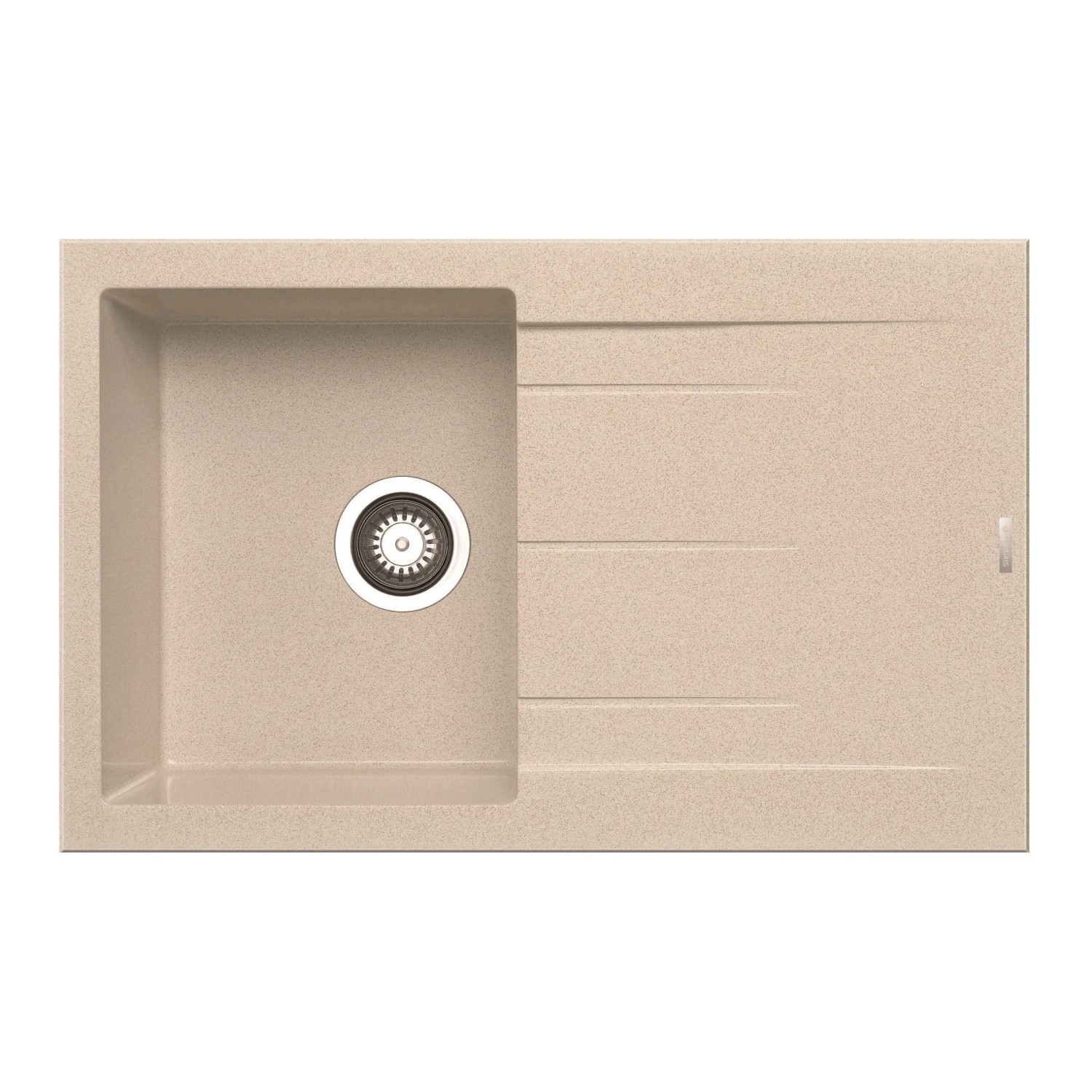 E-shop Pyramis Granitový drez s odkvapkávačom Athlos 1B 1D, beige, 79 x 50 cm