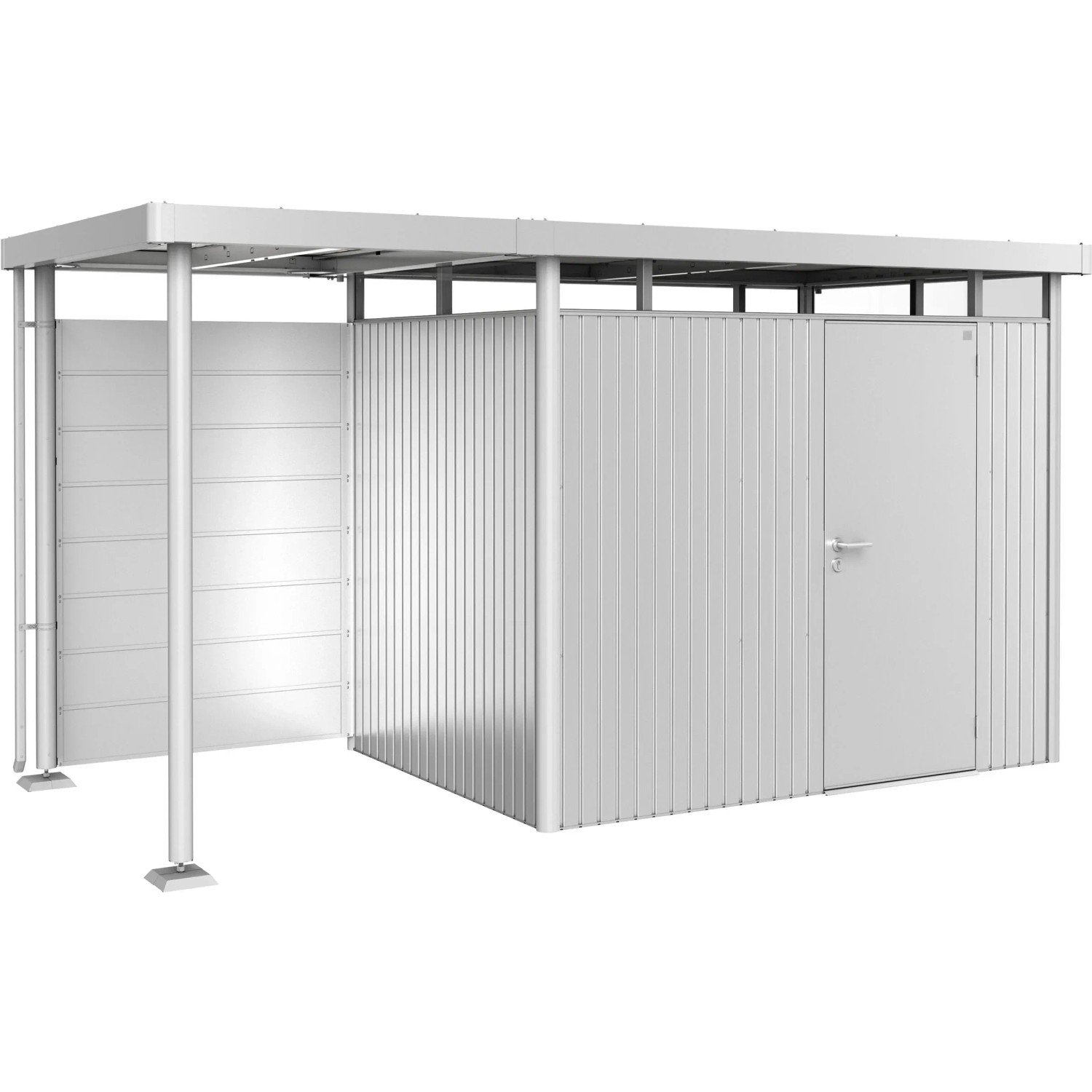 E-shop Biohort Zadná stena pre bočnú strechu HighLine H2/H3/H4/H5 strieborná veľ. S