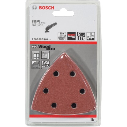 Brúsny list Bosch Pro, sada 10 ks pre trojuholníkovú brúsku, 93 mm, rôzne zrnitosti.