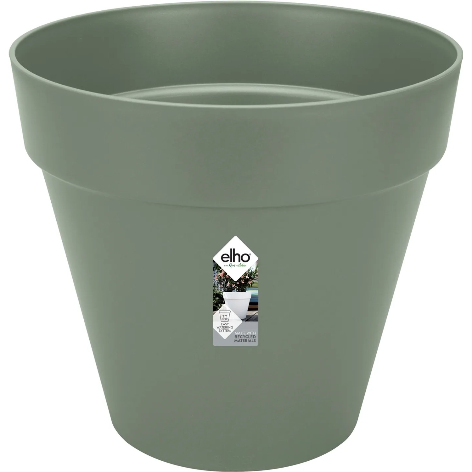 E-shop elho Kvetináč Loft Urban Round s kolieskami pistáciovo zelený, pr. 39 x 35 cm