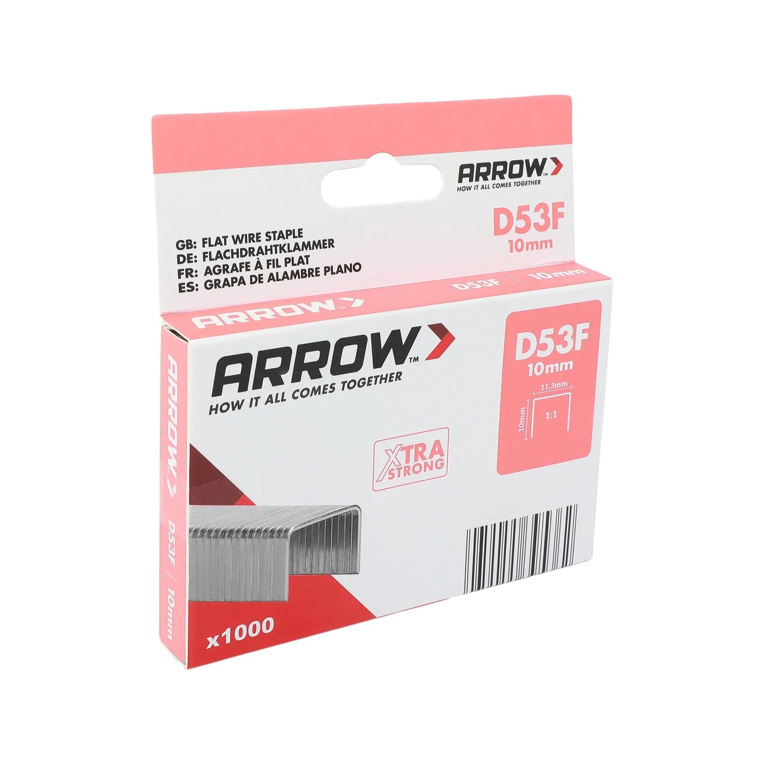 E-shop Arrow Ploché drôtené sponky do sponkovačky D53F, dĺžka 10 mm, 1000 ks