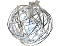 LED svetelná reťaz s drôtenými guľami strieborná prevádzka na batérie