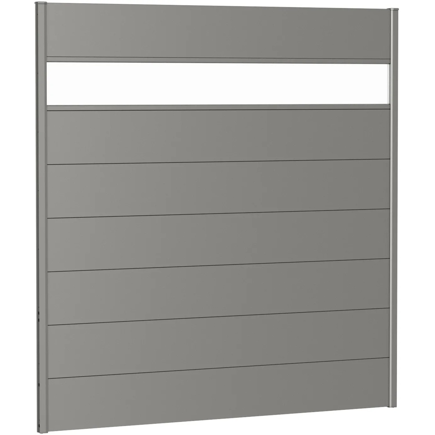 E-shop Biohort Plný plot s čiastočným presklením, kremeňovo sivý, 180 x 180 cm