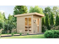 Weka Dizajnový saunový domček Kuopio 1, prírodný, 263x298x253 cm + BioAktív 9kW