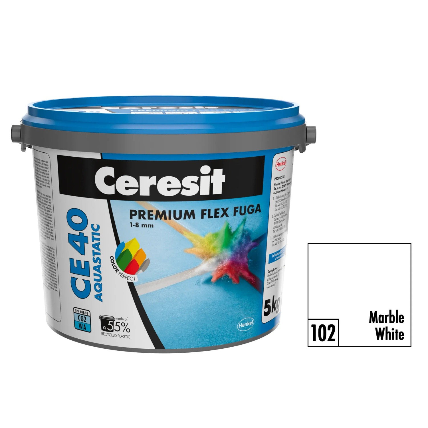 E-shop Ceresit Flexibilná škárovacia hmota CE 40 Aquastatic Marble White, 5 kg
