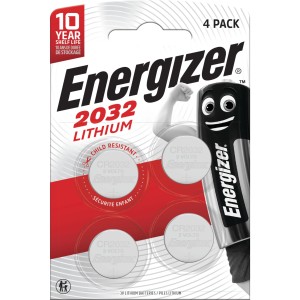 Lítiové gombíkové batérie Energizer CR2032, balenie 4 ks. Batéria pre elektronické zariadenia.
