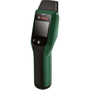 Vlhkomer Bosch UniversalHumid na testovanie vlhkosti dreva s displejom a meracími kolíkmi.