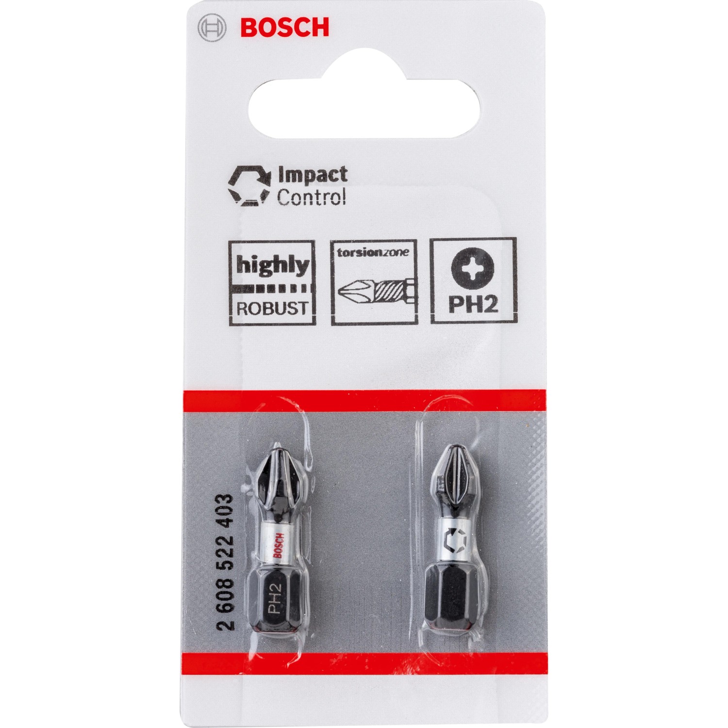 E-shop Bosch Bity skrutkovacie PH2 Impact Control, 2 ks