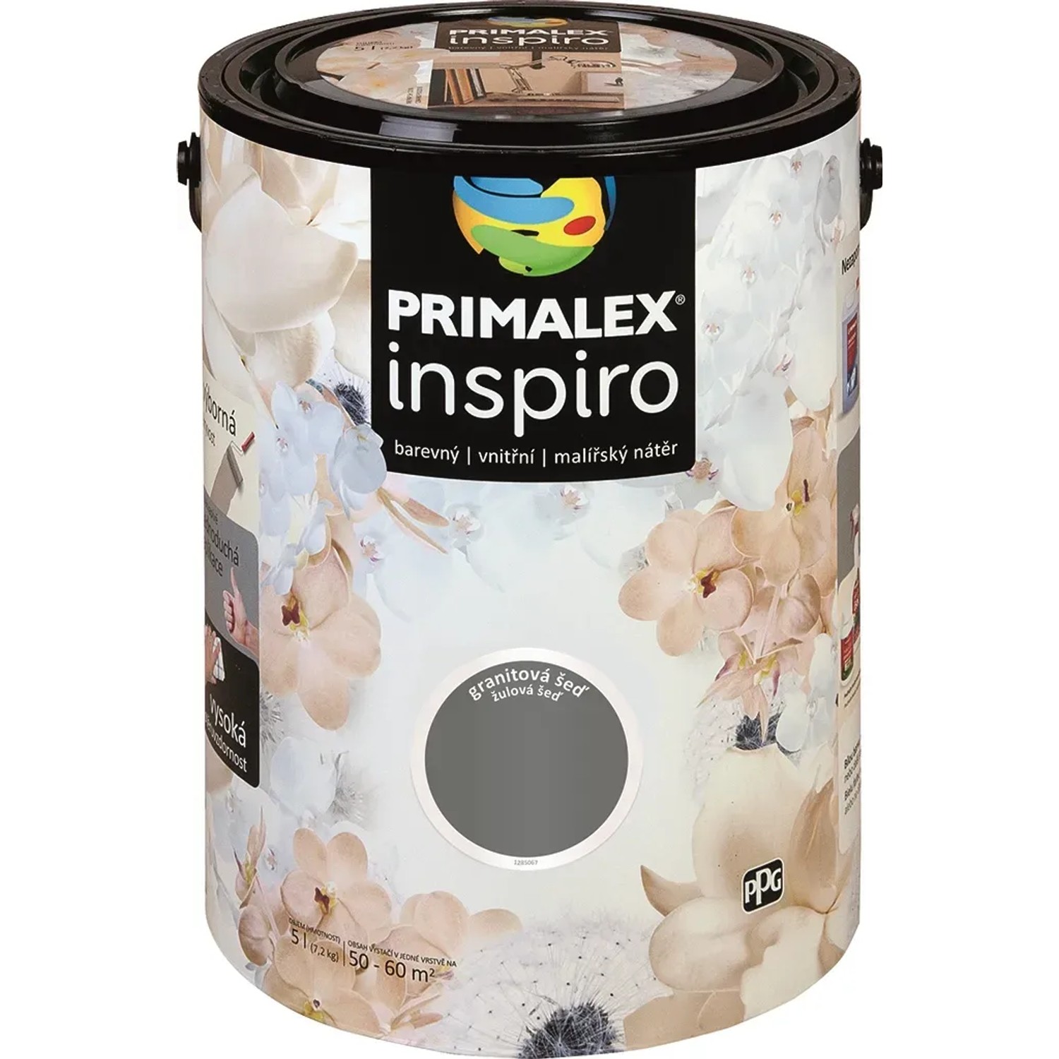 E-shop PRIMALEX Farebný vnútorný maliarsky náter Inspiro granitová sivá 5 l