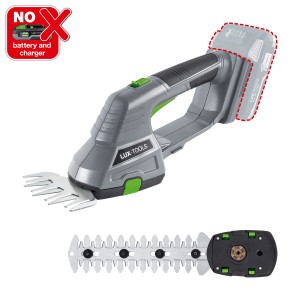 LUX 20V akumulátorové nožnice na trávu a kríky A-GS-20/20 s nadstavcami. Batéria nie je súčasťou balenia.