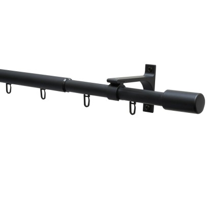 Gardinia Kompletná sada záclonovej tyče Thasos pr. 19/22 mm, čierna, 100-190 cm