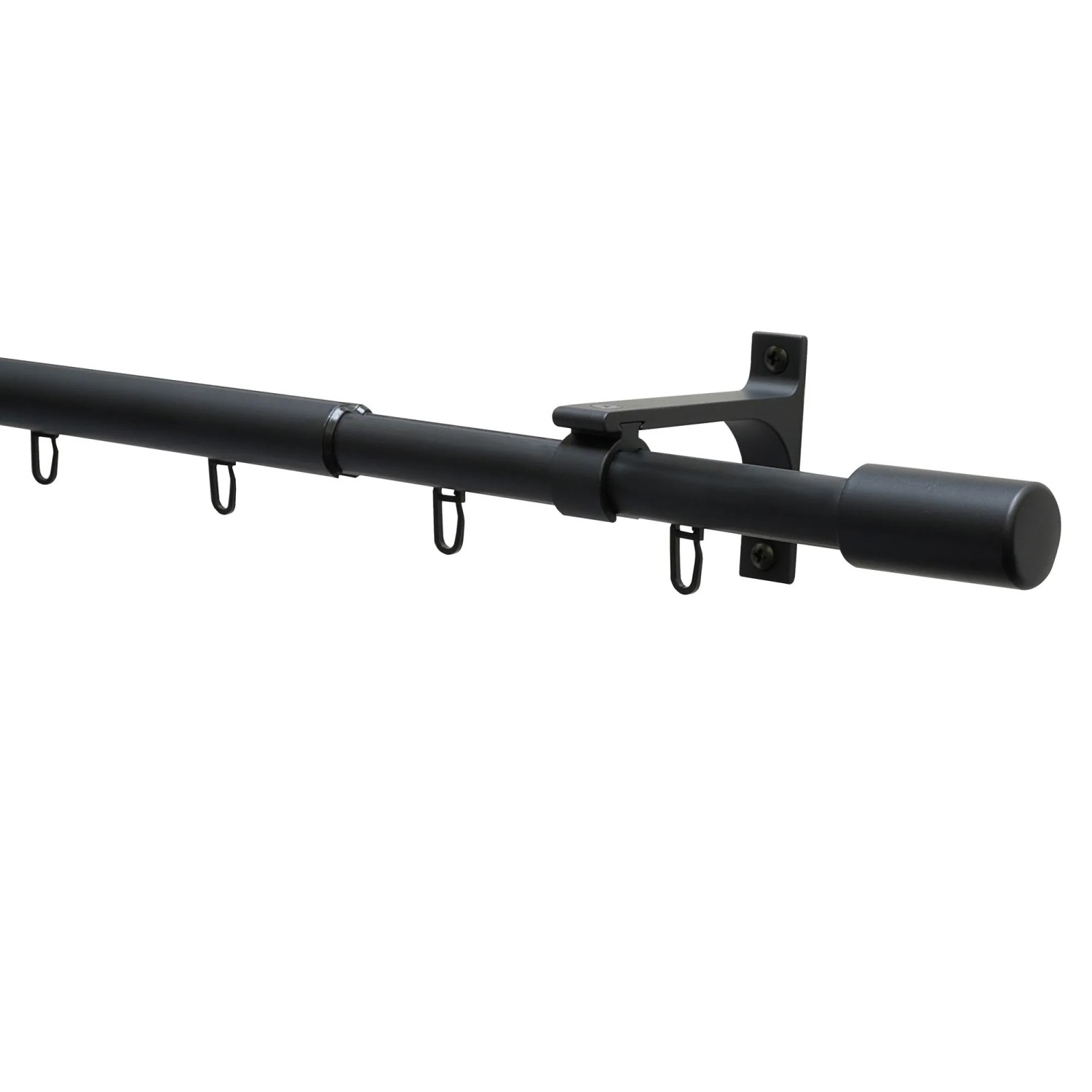 E-shop Gardinia Kompletná sada záclonovej tyče Thasos pr. 19/22 mm, čierna, 100-190 cm