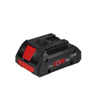 Kompaktný čierny a červený akumulátor Bosch Professional ProCore 18V 4 Ah pre elektrické náradie.