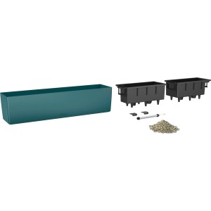 Lechuza Balconera Color 80, petrolejovo modrý kvetináč (79 cm), so zavlažovacím systémom a vložkami.