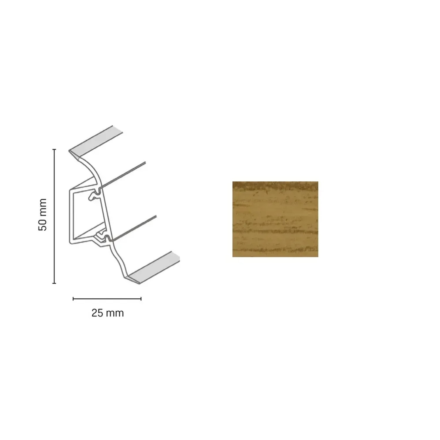 E-shop Döllken Profiles Lišta SLK 50 2108 dub zlatý 50 x 25 x 2500 mm