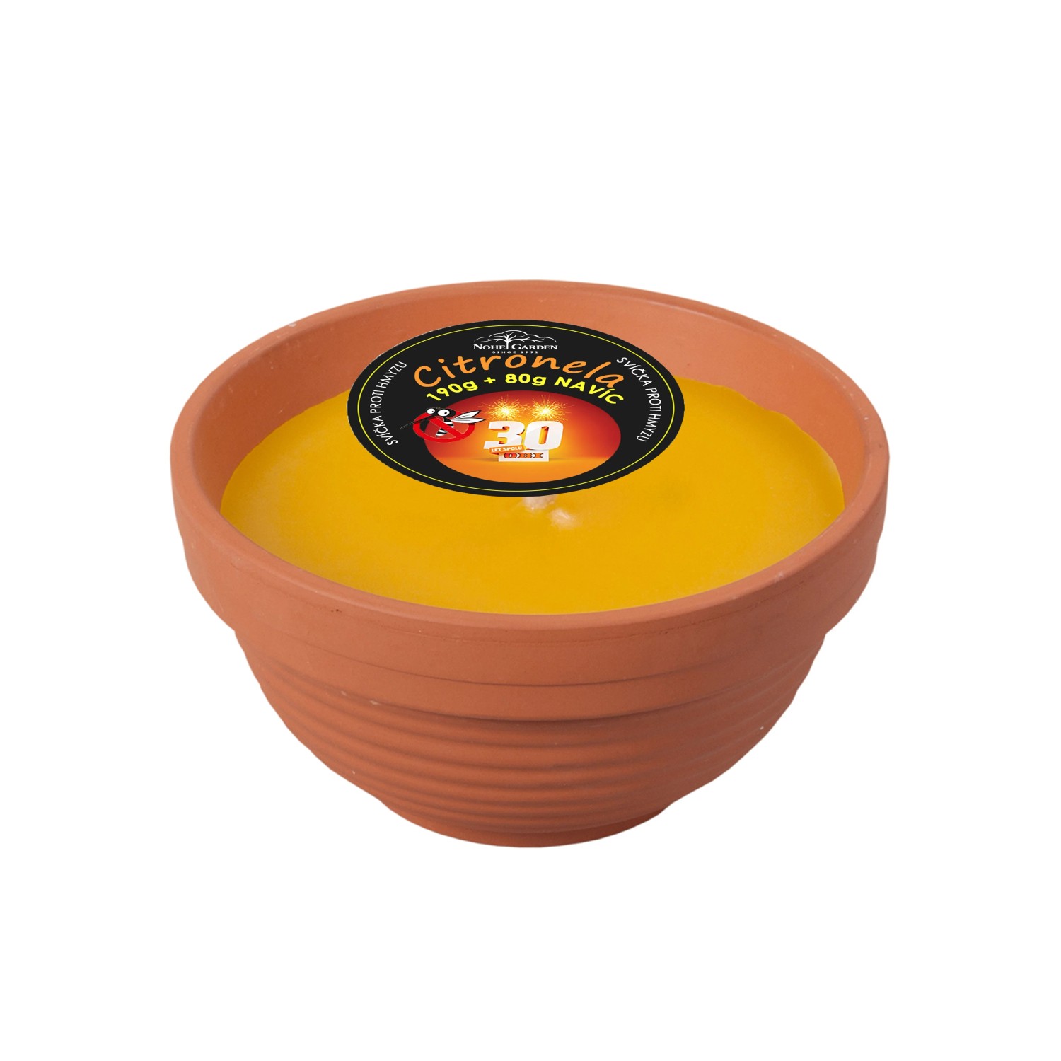 E-shop Sviečka proti hmyzu Citronella Flower, žltá, 190 g + 80 g zadarmo