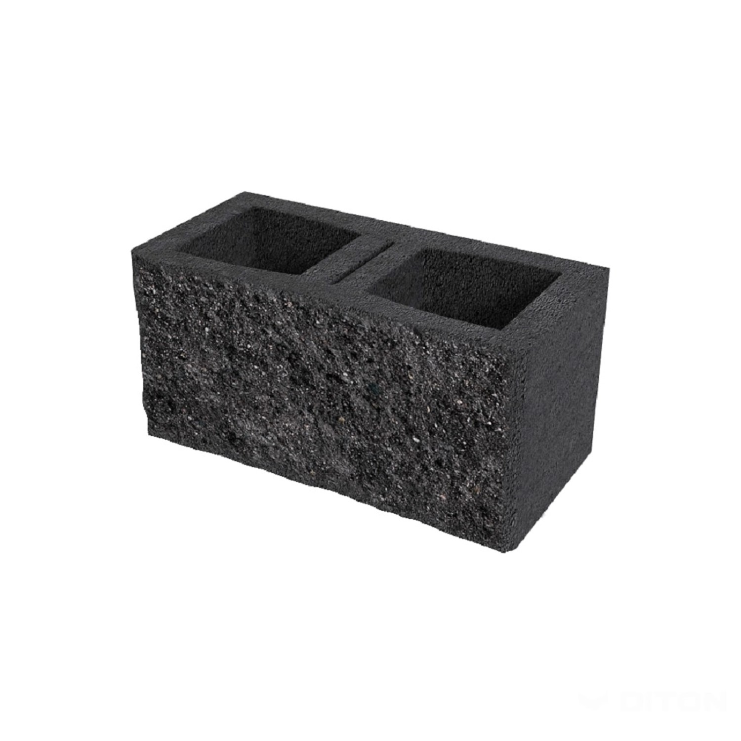 E-shop DITON Plotová tvárnica s fazetou B obojstranná čierna 38,5 x 19 x 19 cm
