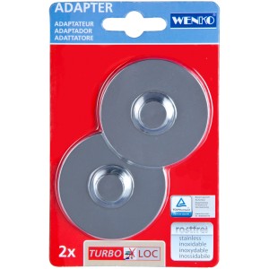 Wenko Turbo-Loc Sada 2 adaptérov lesklý chróm pre kúpeľňové a kuchynské doplnky.