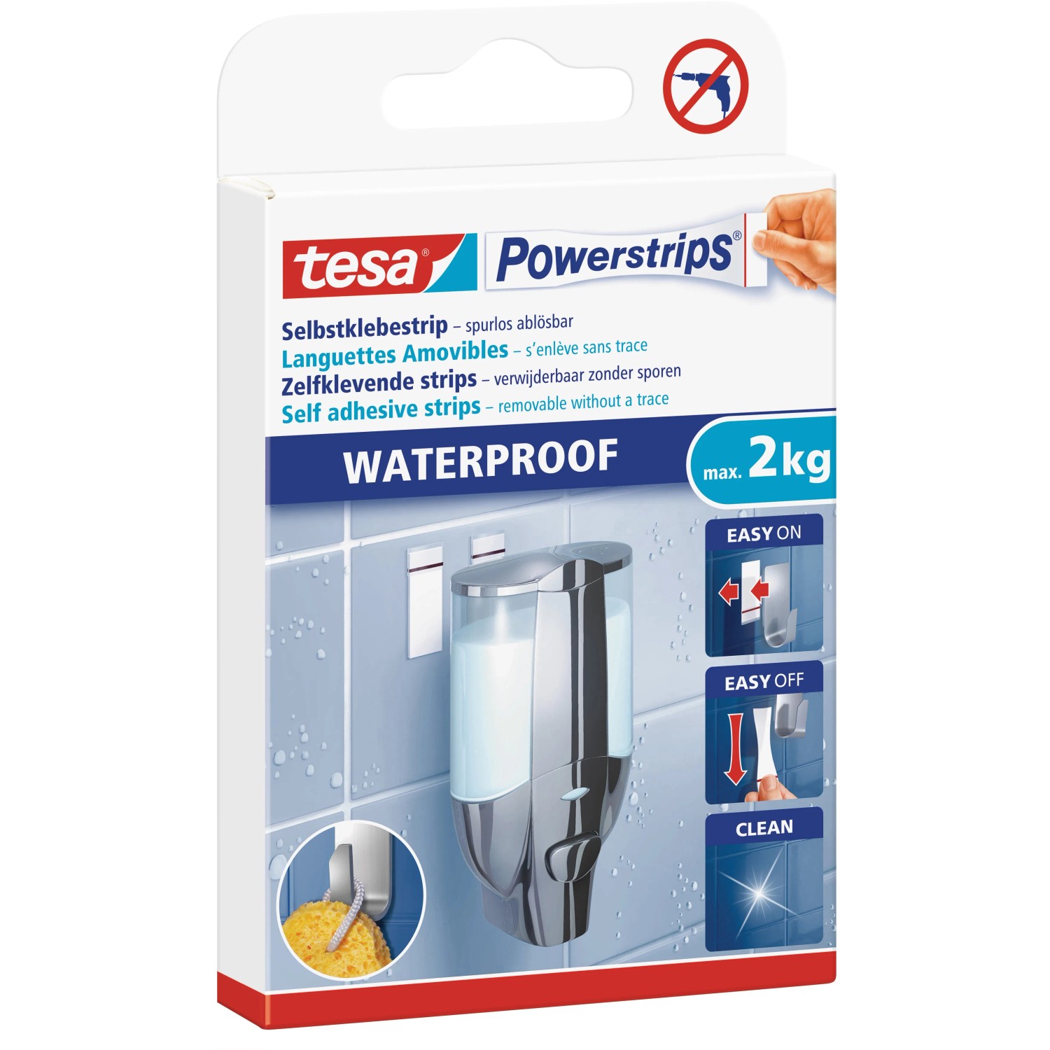 E-shop tesa Vodeodolné samolepiace prúžky Powerstrips Waterproof veľké, 6 ks