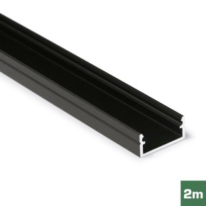 FK technics AL profil FKU13 J/S pre LED bez plexi čierny elox 6,5 x 14,3 x 2000m