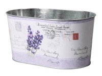 Truhlík LEVANDULE BIG oválny plechový 23x14x12cm