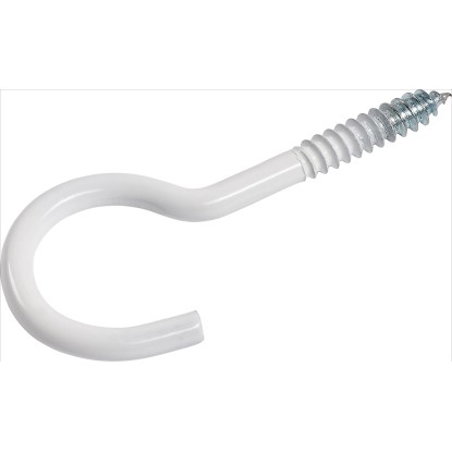 LUX Skrutkovací hák ohnutý pozinkovaný priemer 3,3 mm x 50 mm biely, 4 ks