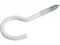 Skrutkovací hák ohnutý pozinkovaný priemer 3,3 mm x 50 mm biely, 4 ks